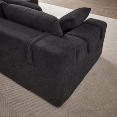 Modern Chenille Upholstered Sectional Sofa Couch Set,Modular 108' L Shaped Sectional Living Room Sofa Set With 6 Pillows,Free Combination Sofa Couch for Living Room,Bedroom(Right Chaise)W834P240010
