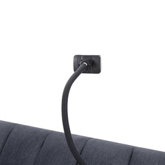 Convertible Sofa Bed Loveseat with USB Ports, Side Pockets, Cup Holders, and Phone Holder in Blue Grey Bella Fabric, 55.9'