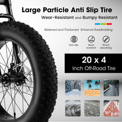 S20109 20 Inch Mountain Bike for Kids and Teenagers, High Carbon Steel Frame, Disc Brakes, Durable Wide Tires, Front Suspension, 7-Speed, Ideal for Snow and Off-Road Riding