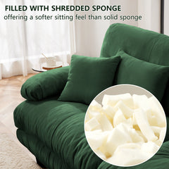 3-Seater Sectional Sofa Modular Deep Seat Sofa Couch , Chenille Sofa Soft Comfy Upholstered Furniture for Living Room, Apartment, Studio, Office,Chenille,Green