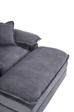 56.3 Inch Corduroy single sofa With  2 toss pillows and a ottoman ,Comfy Sofa- Deep Seat Couch for Living Room