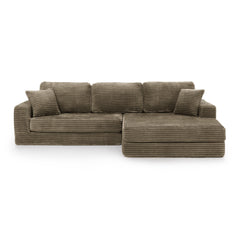 Right sofa seat,L shape Modular Sectional Sofa, Compressed Sectional Sofa Modern Minimalist Style Corduroy Couch,Unfold into a bed, Bedroom, Comfy Compressed Sofa Couch Space-Efficient Design-Brown