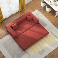78.8inch  Modular Sectional Sofa, Convertible Pudding Block Sofa, Floor Standing Sofa Bed Arm Comfort Sofa Bed, Compression Sofa for Living Room and Bedroom -  (Orange)