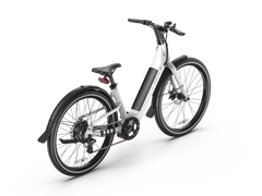 Electric Bike w/ 40 Miles Max Operating Range and 25 mph Max Speed - White