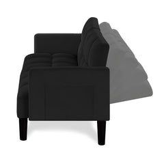 Velvet Futon Couch Convertible Folding Sofa Bed Tufted Couch for Apartment