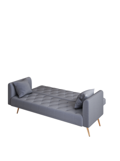 71-inch convertible love seat sofa, American vintage grey velvet material, suitable for small living room, bedroom, office