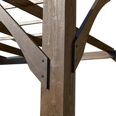 [10x12FT] Premium Outdoor Brown Cedar Wood Pergola For Spacious Patios (SAK45639)
