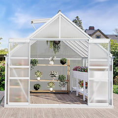 [10x12FT] Extra Large Heavy Duty Polycarbonate Aluminum Greenhouse With Sliding Doors And Vents (92574183)