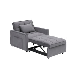 Sofa bed chair 3 in 1 convertible, recliner, single recliner, suitable for small Spaces with adjustable back black  dark grey