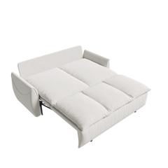 70.9' Pull Out Sofa Bed, 3-Seat Convertible Sleeper Sofa with 2-in-1 Pillow and Blanket Set,Multi-Functional Velvet Loveseat Bed,Beige