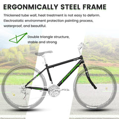 A24338 24 Inch Carbon Steel Frame Mountain Bike,21-Speed Dual V-Brake, Adult and Teens Bicycle for Mountain