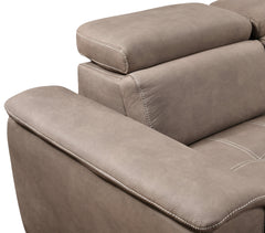 128'Sofa U Shaped Sectional Couch with Ottomans Reversible Modular Sofa 7 Seater Couch with Storage Seat,Living Room Furniture Sofa Sets with Adjustable Headrest, Brown