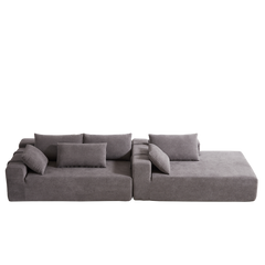 Modern Chenille Upholstered Sectional Sofa Couch Set,Modular 108' L Shaped Sectional Living Room Sofa Set With 6 Pillows,Free Combination Sofa Couch for Living Room,Bedroom(Right Chaise)W834P240002