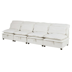 U_Style Double-Layer Cushion Modular Sofa, Freely Combinable, 4-Seater with Storage Function, Includes 4 Soft Cushions, Perfect for Living Rooms, Offices, and Apartments
