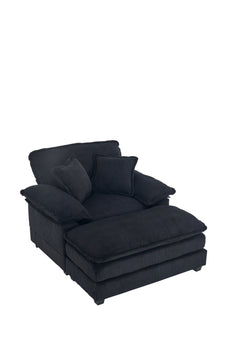 56.3 Inch Corduroy single sofa With  2 toss pillows and a ottoman ,Comfy Sofa- Deep Seat Couch for Living Room
