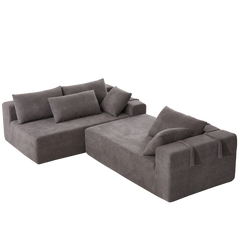 Modern Chenille Upholstered Sectional Sofa Couch Set,Modular 108' L Shaped Sectional Living Room Sofa Set With 6 Pillows,Free Combination Sofa Couch for Living Room,Bedroom(Left Chaise)W834P240001