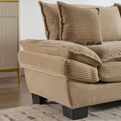 Corduroy Sofa Sleeper Couch Loveseat Sofa with Pillows Comfy Upholstered Deep Seat Sofa for Bedroom,Living Room,Apartment,Office,Dorm-Khaki Corduroy