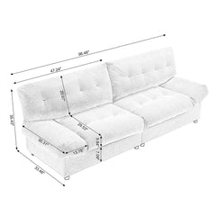 [VIDEO provided][New] Cloud Style Sofa, Teddy Velvet Fabric, Comfy Padded Cloud Couch for Living Room, Apartment