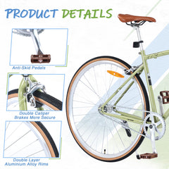 Single Speed Retro style 700C Road Bike For men women's City Bicycle,Steel Frame