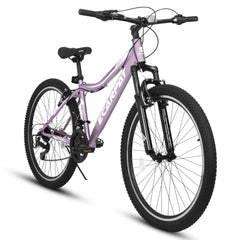 A26208 Ecarpat 26  Inch Mountain Bike, 21-Speed V-Brake, Front Suspension,  Carbon Steel Frame Mountain Bike For  Teenagers Girls Women Bicycles