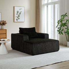 62.5-Inch Corduroy Sponge Sofa Lounge Chair,No Assembly Required,Fluffy Modern Sleeper Chair for Indoor Living Room Bedroom