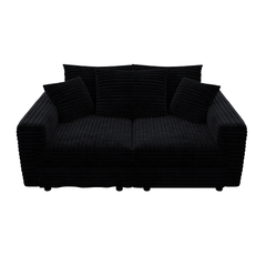82.7 ' Plush Corduroy 3-Seat Sofa,Modern Comfy Upholstered Sofa Cloud Couch,Deep Seat Couches with Soft Pillows,Convertible Deep Seat Sofa Lounge Chair for Living Room Bedroom,Apartment,Office,Black
