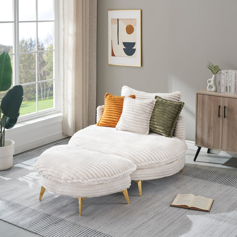 65.00 inches long, Corduroy Sofa Fabric, with three matching pillows and two spacious and comfortable seats, for Apartment Office Living Room -Beige