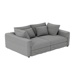 102.4 ' Plush Corduroy 4-Seat Sofa,Modern Comfy Upholstered Sofa Cloud Couch,Deep Seat Couches with Soft Pillows,Convertible Deep Seat Sofa Lounge Chair for Living Room Bedroom,Apartment,Office,Grey