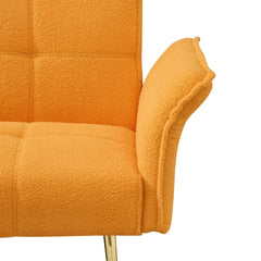 70-inch teddy fleece sofabed, convertible futon sofabed with adjustable arms and backrest, modern love sofa for living room and bedroom.