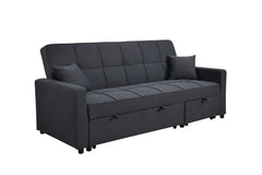 83' Oversized Upholstered Sofa Bed W/Pull Out Couch Bed & Adjustable Backrest,3 Seaters Sofa & Couch Convertible Sleep Sofabed for Home Apartment Living Room,Light Gray,Dark Blue