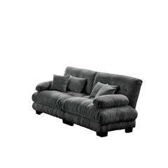 Cloud Couch 2 Seater Sofa for Living Room, Chenille 2 - Seat sofa with 2 Lumbar pillows and 2 throw pillows,Chenille Gray