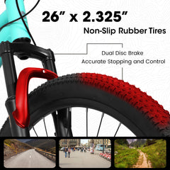 A26207 26 Inch Steel Frame Shock Fork Plus Shock Absorber 21-speed Unisex Mountain Bike