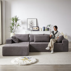Modern Chenille Upholstered Sectional Sofa Couch Set,Modular 108' L Shaped Sectional Living Room Sofa Set With 6 Pillows,Free Combination Sofa Couch for Living Room,Bedroom(Left Chaise)W834P240001