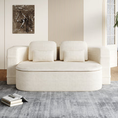 75''2-in-1 Foldable Sofa,Convertible Sleeper Foam Sofa Bed with Multi Functional Blanket, Corduroy Floor folding sofa bed,  Floor Sofa Lounge Sofa for Living Room Bedroom Lounge Studio
