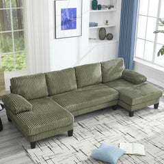 [VIDEO provided][New]U-Shaped Couch with Oversized Seat,4-Seat Sofa  with Double Chaise,Comfortable and spacious indoor furniture for Living Room,Apartment