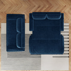 73.2' Queen Pull Out Sofa Bed,3-in-1 Convertible Sleeper Sofa,Multi-Functional Velvet Loveseat Bed,Blue(Old Sku:W1885S00124,New Sku:W1885S00232)
