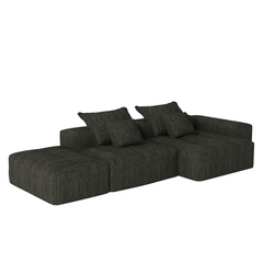 Modern Oversized Modular Sectional Sofa with Ottoman, Seat, Chaise lounge and Armrest, Sparkling Chenille Fabric Soft Cushion Sofa with 4 Pillows,4 PCS DIY Combination Tufted Sofa,No Assembly Required