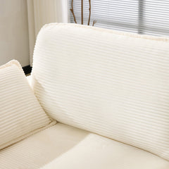 69' PLUSH CLOUD LOVESEAT: Modular 2-Seater Sectional Sofa with 22' Beige Chenille Cushions + 2 Throw Pillows - Compact Size for Apartment, Living Room, Bedroom (Beige)