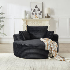 55''L Corduroy Sponge single sofa,No Assembly Required,Fluffy Modern Sleeper Chair for Living room, Bedroom, Lounge and Projection Room(Not a swivel chair.)
