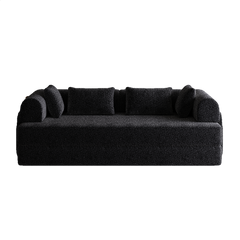 78.7-Inch Convertible Sleeper Sofa Bed with Cylindrical Pillow, Chenille Folding Mattress Couch with ,Folding Sofa Bed with Side Pocket, Floor Sofa Lounge Couch for Living Room Bedroom Lounge Studio