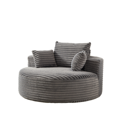 55''L Corduroy Sponge single sofa,No Assembly Required,Fluffy Modern Sleeper Chair for Living room, Bedroom, Lounge and Projection Room(Not a swivel chair.)