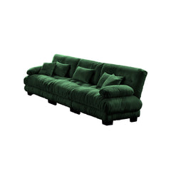 3-Seater Sectional Sofa Modular Deep Seat Sofa Couch , Chenille Sofa Soft Comfy Upholstered Furniture for Living Room, Apartment, Studio, Office,Chenille,Green