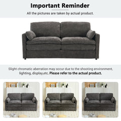 68.1' Cozy Upholstered Loveseat Sofa with Double Cushion Design, Grey Chenille