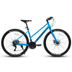A28250 700Cx35 Road Bike with Aluminum Alloy Wheels, 21-Speed Gear System, Disc Brakes, Wide Tires – Ideal for Urban Commuting and Student Transportation