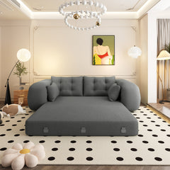 Human Dog Bed, Lazy Sofa Couch, 78.7 ' Multi-Functional Foldable Sofa Bed, 3-in-1 Teddy Fabric Foam-Filled Sleeper Sofa Bed for Living Room,Guest Bed,Playroom,Grey