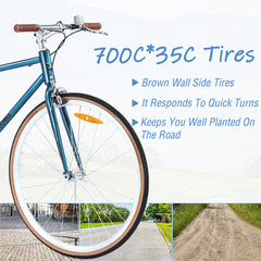 Single Speed Retro style 700C Road Bike For men women's City Bicycle,Steel Frame