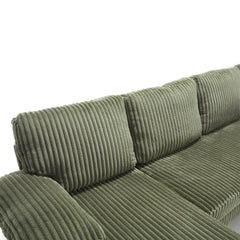 [VIDEO provided][New]U-Shaped Couch with Oversized Seat,4-Seat Sofa  with Double Chaise,Comfortable and spacious indoor furniture for Living Room,Apartment