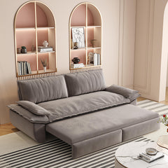 73.2' Queen Pull Out Sofa Bed,3-in-1 Convertible Sleeper Sofa,Multi-Functional Velvet Loveseat Bed,Grey(Old Sku:W1885S00051;New Sku:W1885S00229)