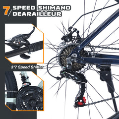 27.5 Inch Wheels 21 Speed Mountain Bike, for Men Women Boys and Girls, Front Suspension,Aluminum Alloy Frame