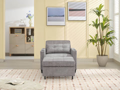 Futon Chair Bed Convertible Chair 3-in-1 Pull Out Sleeper Chair Beds with USB Ports,Wear-resistant and Anti-scratch,  Armchair Bed Sleeper for Living Room (Light Grey Scratch Cloth)